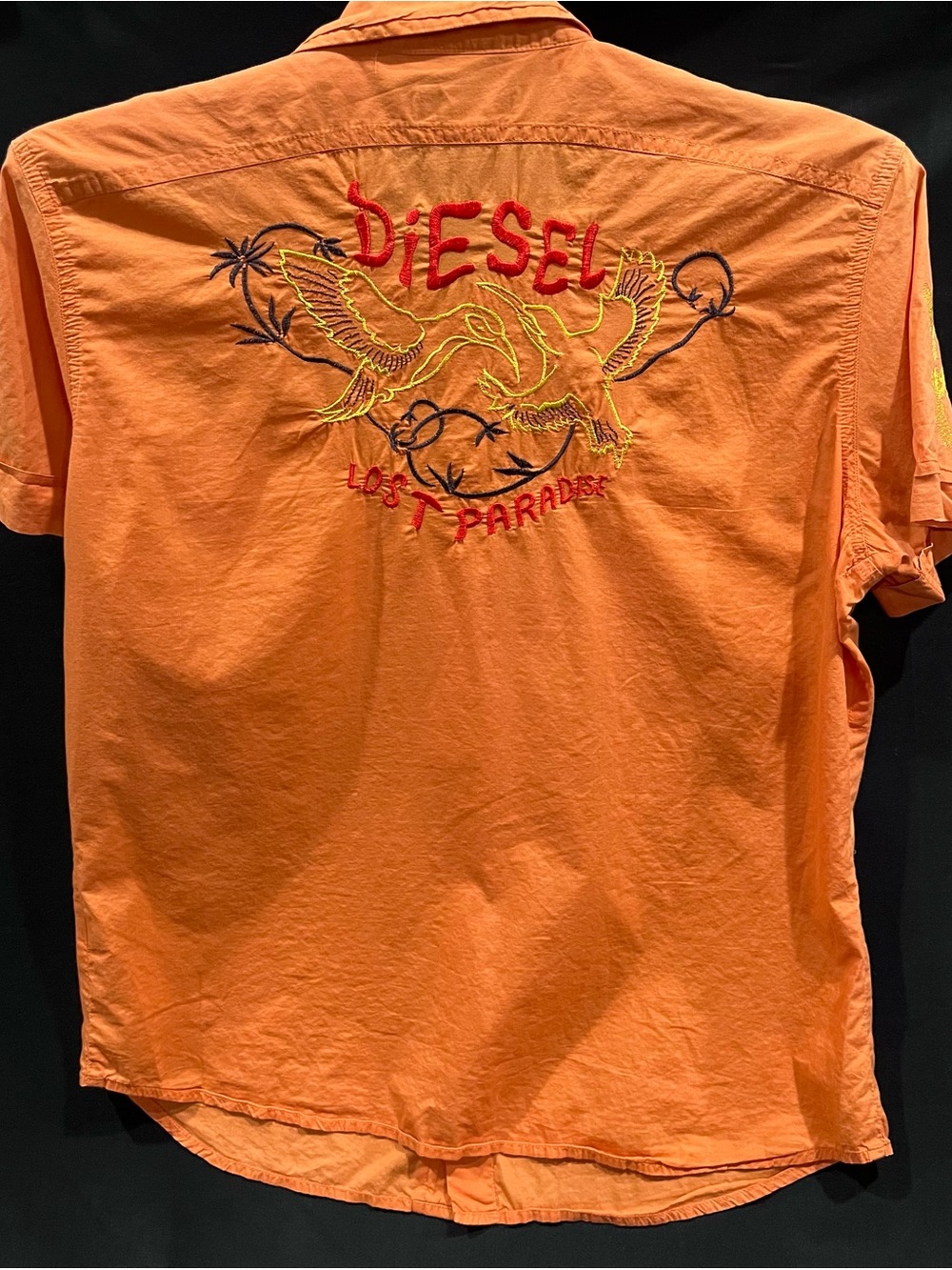 Diesel Orange Shirt with Red Embroidery